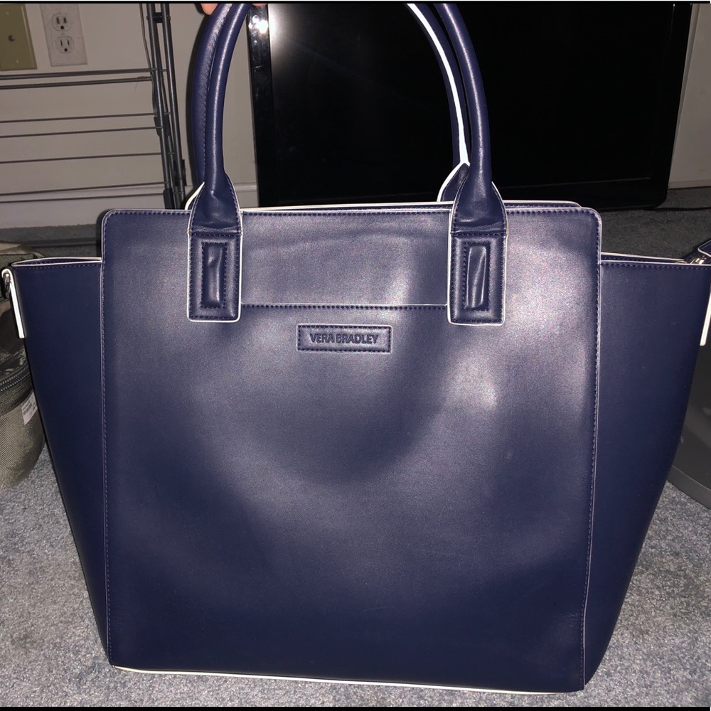 Vera Bradley Navy Northbrook Large Faux Leather
